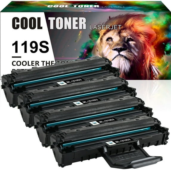 Cool Toner Compatible Toner Replacement for Samsung ML-1610D2 for ML1610 ML2010 ML2015 ML2510 ML2570 SCX4321 SCX4521 Printer Ink (Black, 4-Pack)