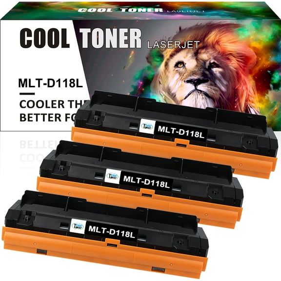 Cool Toner Compatible Toner Replacement for Samsung MLT-D118L/XAA for use in Samsung M3015DW & M3065FW Printer Ink (Black, 3-Pack)