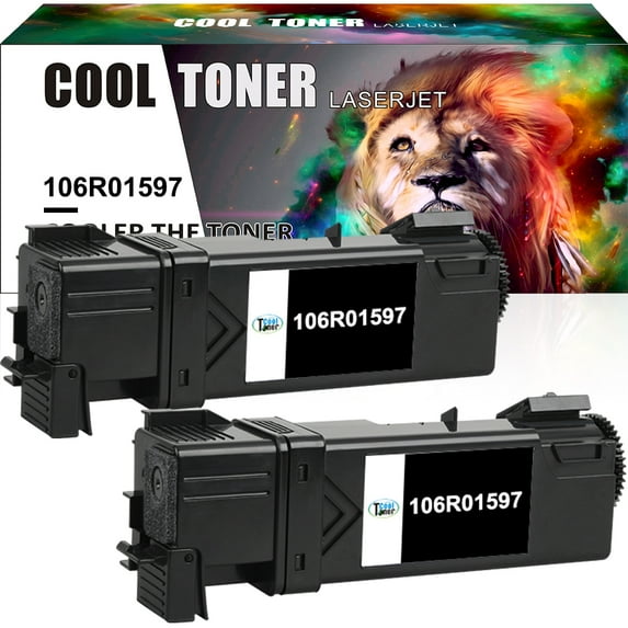 Cool Toner Compatible Toner Replacement for Xerox 106R01597 Phaser 6505dn 6505n 6500dn 6500n Printer Ink(Black, 2-Pack)