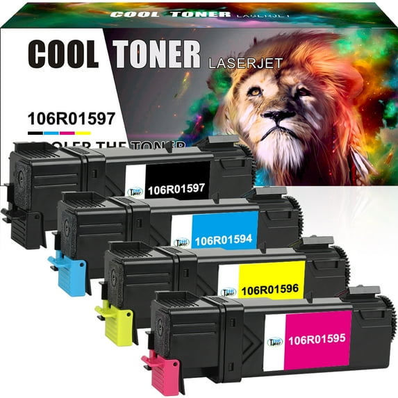 Cool Toner Compatible Toner Replacement for Xerox 106R01597 Phaser 6505dn 6505n 6500dn 6500n Printer Ink(Black,Cyan,Magenta,Yellow, 4-Pack)