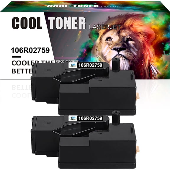 Cool Toner Compatible Toner Replacement for Xerox 106R02759 for Use with Xerox Phaser 6020 6022,WorkCentre 6025 6027 Printer Ink (Black,2-Pack)