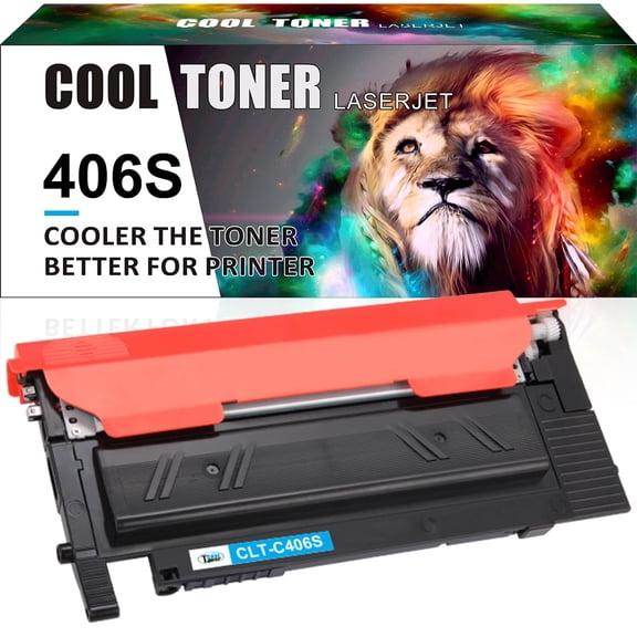 Cool Toner Compatible Toner for Samsung CLT-406S CLT-C406S Works with Xpress C460FW C460W C410W CLP-365W CLX-3305FW CLX-3305W CLX-3300 3306W 3306FN Replacement Printer Ink Cyan, 1-Pack