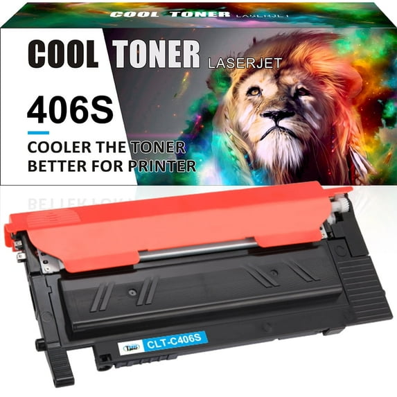 Cool Toner Compatible Toner for Samsung CLT-406S CLT-C406S Works with Xpress C460FW C460W C410W CLP-365W CLX-3305FW CLX-3305W CLX-3300 3306W 3306FN Replacement Printer Ink Cyan, 1-Pack
