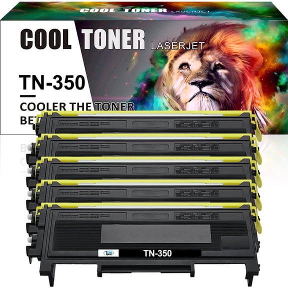 Cool Toner Compatible Toner for Brother TN350 TN-350 IntelliFax-2820 2920 MFC-7220 MFC-7420 MFC-7820N Printer (Black, 5 Pack)