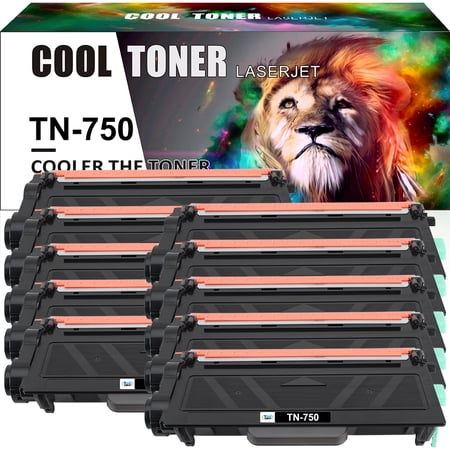 Cool Toner Compatible Toner for Brother TN750 TN-750 HL-5450DN HL-5470DW HL-6180DW MFC-8710DW MFC-8910DW MFC-8950DW (Black, 10 Pack)