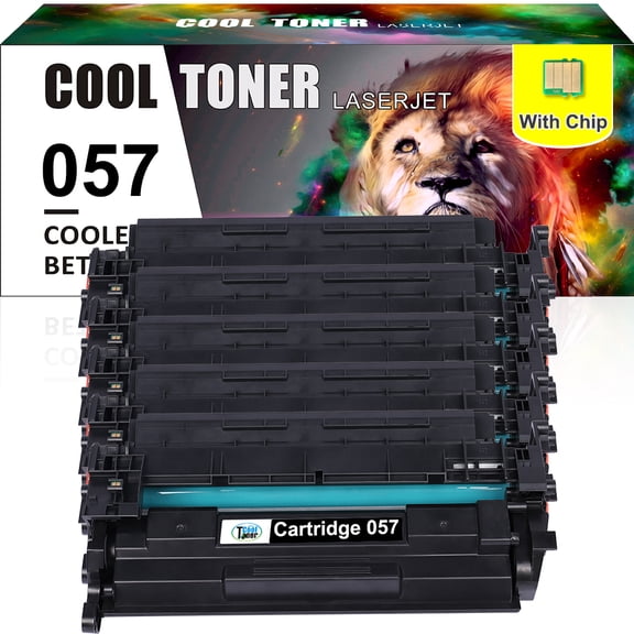 Cool Toner Compatible Toner for Canon 057 CRG-057 with chip imageCLASS MF445dw MF448dw LBP226dw Printer Ink (Black, 5-Pack)