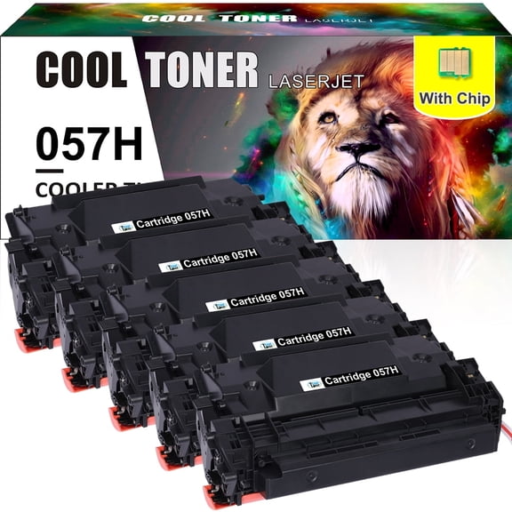 Cool Toner Compatible Toner for Canon 057H CRG-057H with chip imageCLASS MF445dw MF448dw LBP227dw LBP226dw (Black, 5-Pack)