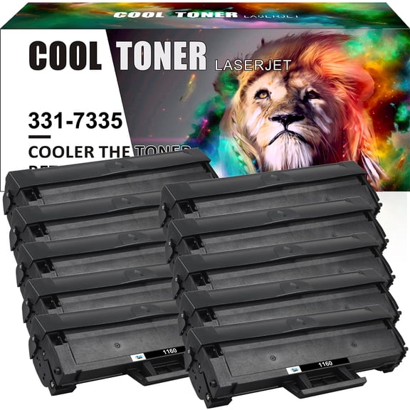 Cool Toner Compatible Toner for Dell 331-7335 Work with B1160 B1165nfw B1160w B1163w HF44N HF442 Laser Printer Replacement Toner Ink Black, 10-Pack