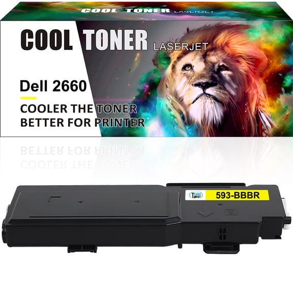 Cool Toner Compatible Toner for Dell 593-BBBR C2660 C2660dn C2665dnf Printer Ink (Yellow,1 Pack)