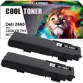 thumbnail image 1 of Cool Toner Compatible Toner for Dell 593-BBBU C2660 C2660dn C2665dnf Printer Ink (2 Black,2 Pack), 1 of 7