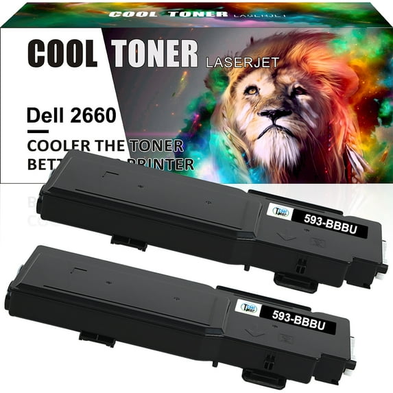 Cool Toner Compatible Toner for Dell 593-BBBU C2660 C2660dn C2665dnf Printer Ink (2 Black,2 Pack)
