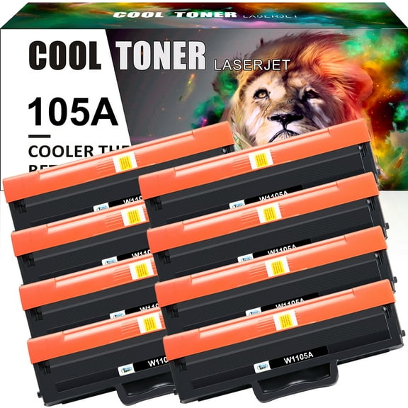 Cool Toner Compatible Toner for HP 105A W1105A MFP 135a 135w 137fnw 107a 107w Printer Ink (Black, 8 Pack)