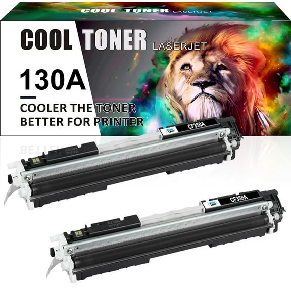 Cool Toner Compatible Toner for HP 130A CF350A Color Laserjet Pro MFP M177fw M176n M177 M176 Printer (Black, 2 Pack)