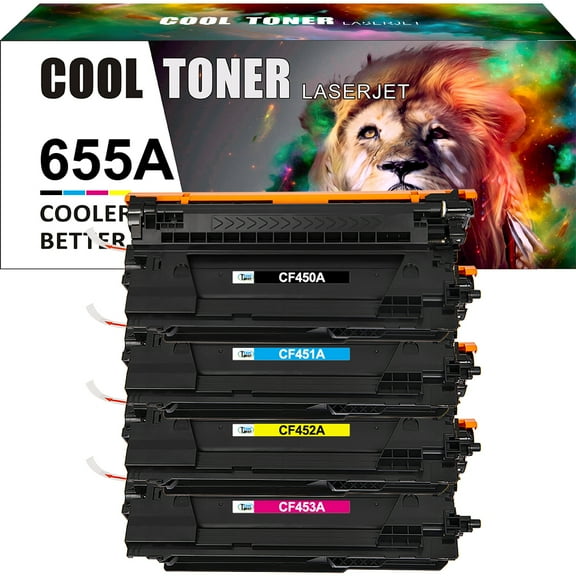 Cool Toner Compatible Toner for HP 655A CF450A CF451A CF452A CF453A  Toner (Black,Cyan, Magenta,Yellow,4 Pack)