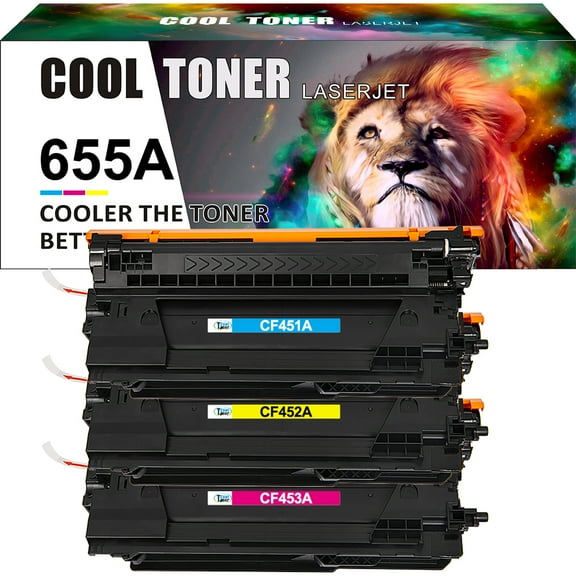 Cool Toner Compatible Toner for HP CF451A CF452A CF453A Enterprise M652n M652 M653dn M653x M653 (Cyan,Magenta,Yellow,3 Pack)