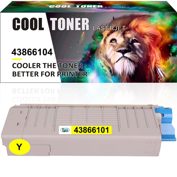Cool Toner Compatible Toner for OKI 43866101 C711 C710 C710N C711DN C711N Printer Ink (Yellow,1 Pack)