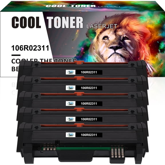 Cool Toner Compatible Toner for Xerox 106R02311 WorkCentre 3315 3315DN 3325 3325DN Printers (Black, 5 Pack)