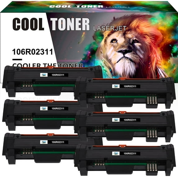 Cool Toner Compatible Toner for Xerox 106R02311 WorkCentre 3315 3315DN 3325 3325DN Printers (Black, 6 Pack)