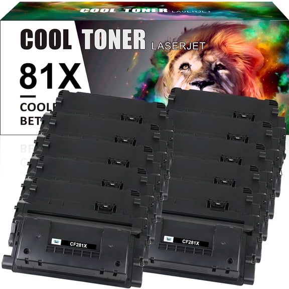 Ink realm High Yield Compatible Toner Replacement for HP 81X CF281X 81A CF281A MFP M605 Toner M605n M605dn M605x M606 M606n M630 M630h M630dn M630z M632 Printer(Black, 10-Pack)