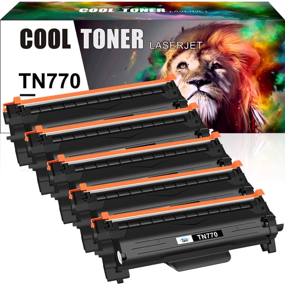 Cool Toner TN770 Toner Cartridge Replacement Compatible for Brother TN-770 HL-L2370DW HL-L2370DWXL MFC-L2750DW MFC-L2750DWXL Printer Ink Black High Yield, 5-Pack