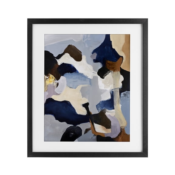 Cool Tones Composition Black Framed Print Under Glass, design by Design Fabrikken
