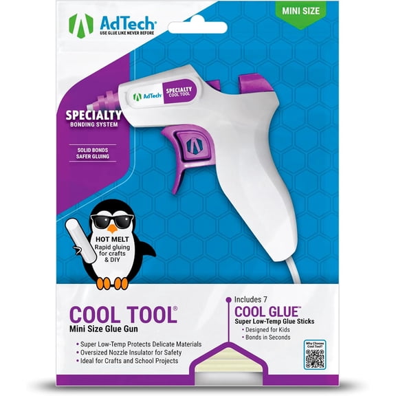 Cool Tool Kit with Low-Temp Glue Gun, White - Kid-Friendly, Safe for Crafting & Projects, Lightweight Portable Group Events