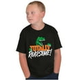 thumbnail image 1 of Cool Totally Roarsome Dinosaur Pun Crewneck T Shirts Boy Girl Teen Brisco Brands XS, 1 of 6