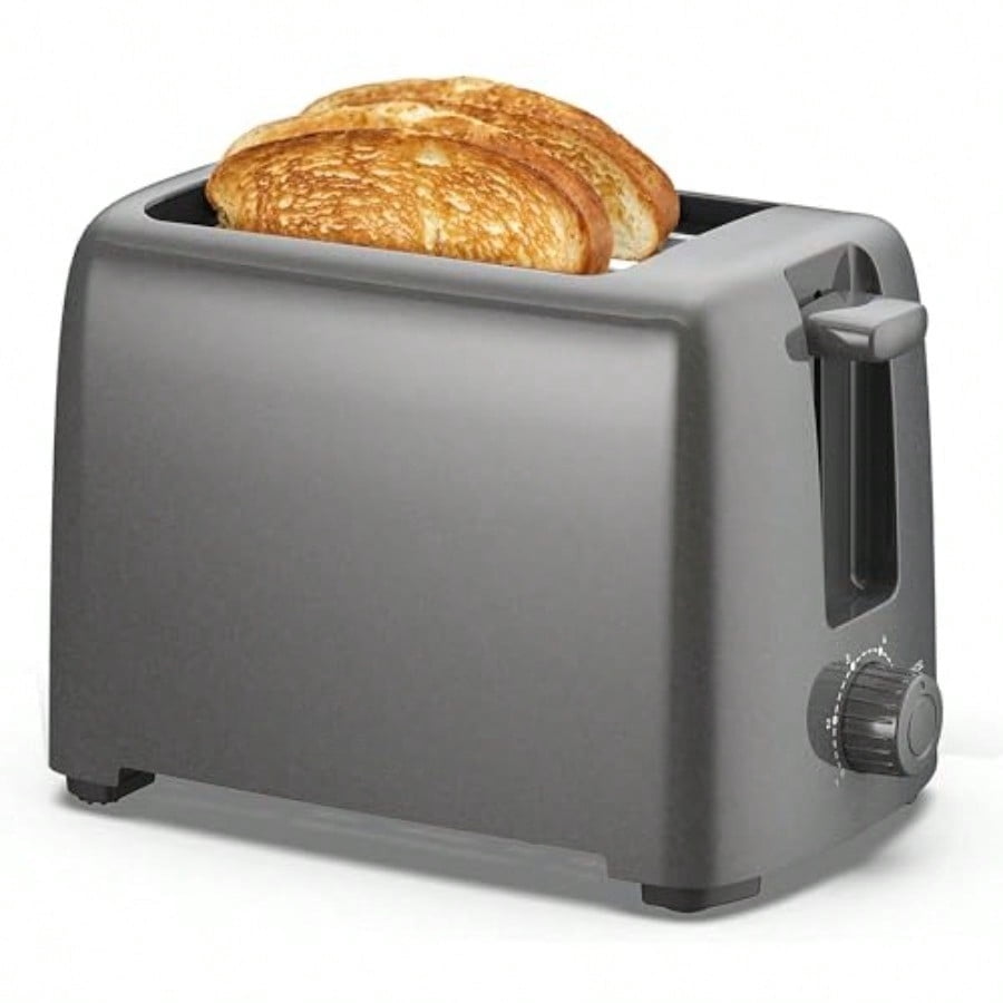 Cool-Touch 2 Slice Toaster 6 Toast Settings and Cancel Function Extra Wide 1.25" Slots Easily Fits Breads English Muffins Bagels and Waffles Gunmetal Gray