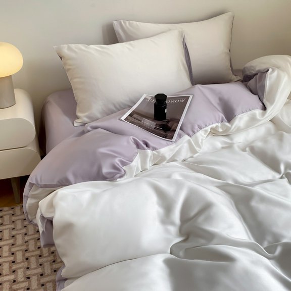 Cool Touch Ice Silk Bedding Set - Luxurious 3 or 4 Piece Collection for Hot Sleepers