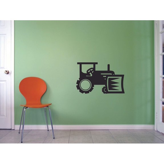 Cool Tractor Home Wall Decal | Colorful Vinyl Adhesive DIY Mural Art for Kids Bedroom Living Room Decor Decoration Sticker 16" x 16"