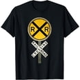 thumbnail image 1 of Cool Train Art For Men Women Railroad Crossing Model Train T-Shirt, 1 of 4