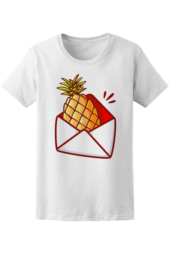 Cool Trendy Tropical Pineapple T-Shirt Women -Image by Shutterstock, Female Large