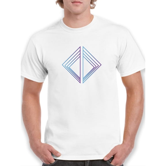 Cool Triangles in cold colors Men White T-Shirt, Male 3X-Large