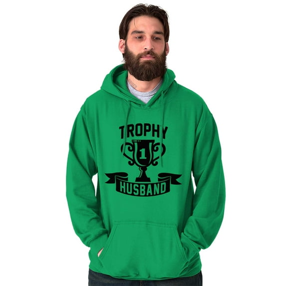 Cool Trophy Husband Number 1 Hubby Hoodie Hooded Sweatshirt Men Brisco Brands X