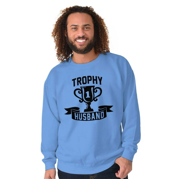 Cool Trophy Husband Number 1 Hubby Men's Big & Tall Crewneck Sweatshirt Brisco Brands 3X
