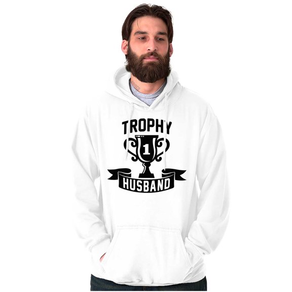 Cool Trophy Husband Number 1 Hubby Men's Big & Tall Graphic Hoodie Brisco Brands 3X