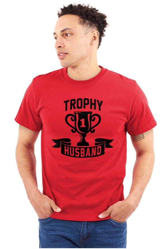 Cool Trophy Husband Number 1 Hubby Men's Graphic T Shirt Tees Brisco Brands L