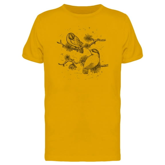 Cool Tropical Birds Sketch T-Shirt Men -Image by Shutterstock, Male Large