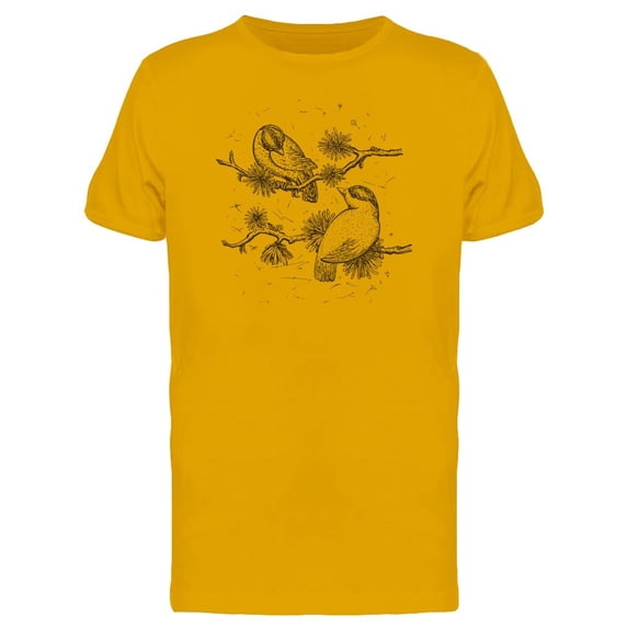 Cool Tropical Birds Sketch Tee Men's -Image by Shutterstock