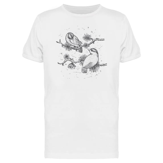 Cool Tropical Birds Sketch Tee Men's -Image by Shutterstock