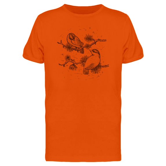 Cool Tropical Birds Sketch Tee Men's -Image by Shutterstock