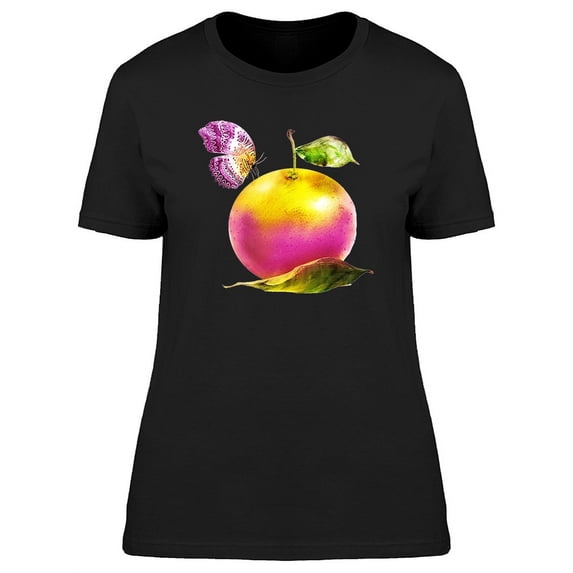 Cool Tropical Citrus & Butterfly T-Shirt Women -Image by Shutterstock, Female Medium