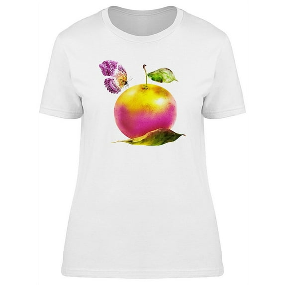 Cool Tropical Citrus & Butterfly T-Shirt Women -Image by Shutterstock, Female x-Large