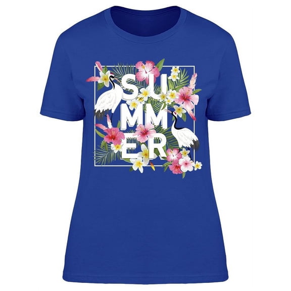 Cool Tropical Summer T-Shirt Women -Image by Shutterstock, Female Large