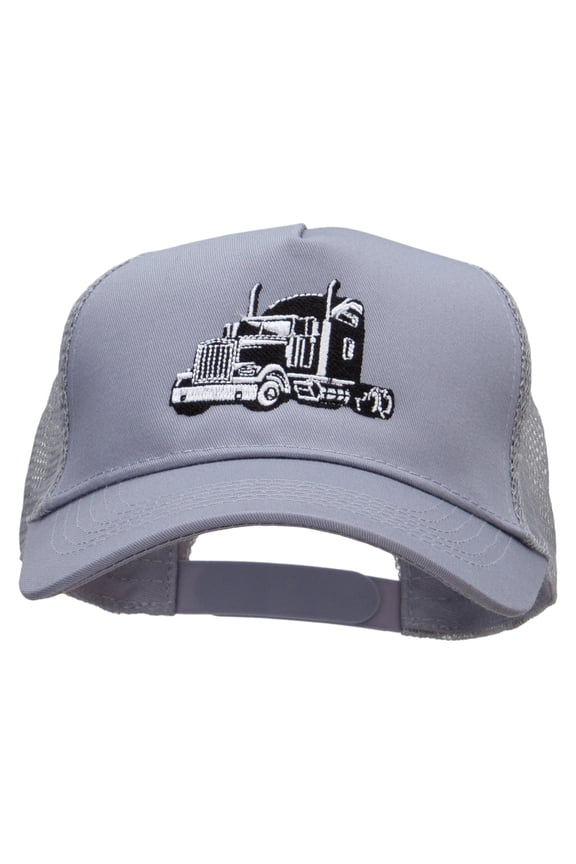 Cool Truck Embroidered Solid Cotton Prostyle Twill Mesh Cap - Grey OSFM