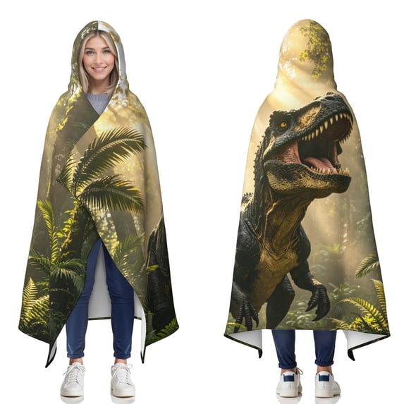 Cool Tyrannosaurus Rex Wearable Blanket Hoodies for Women Men Adults T?Rex Lovers Soft Cozy Forest T?Rex Dinosaurs Hooded Blankets for Home Bedding Decor Birthday Gifts 60X80 Inch