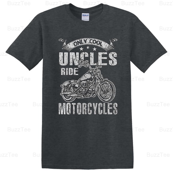 Cool Uncles Rides Motorcycles Funny Father's Day Biker Rider Art T-Shirt (1) Unisex, up to 5XL