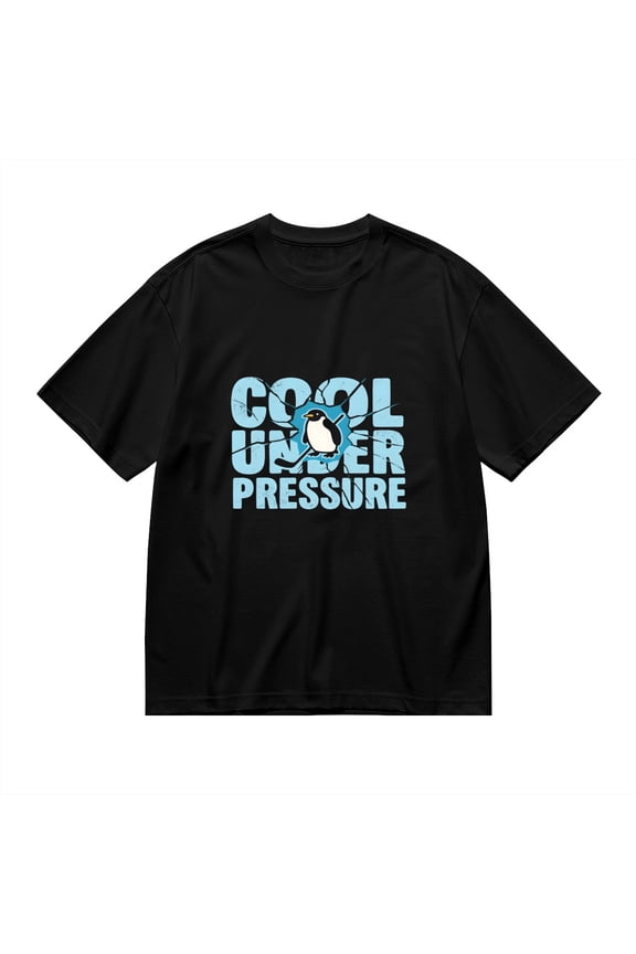 Cool Under Pressure, Penguin Hockey Print, Vintage T Shirt, Cotton T-Shirt for Men, 23611286,S