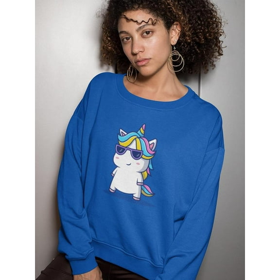 Cool Unicorn Cartoon Sweatshirt Women's -Image by Shutterstock