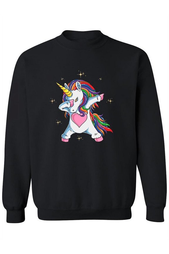 Cool Unicorn Dabbing Sweatshirt Women -Image by Shutterstock, Female Small
